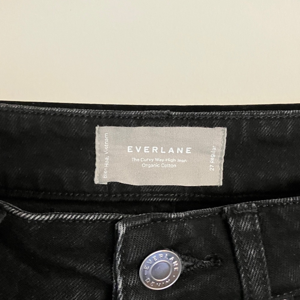 Everlane The Curvy Way-High Women's Black Organic Cotton Jeans - Picture 2 of 5